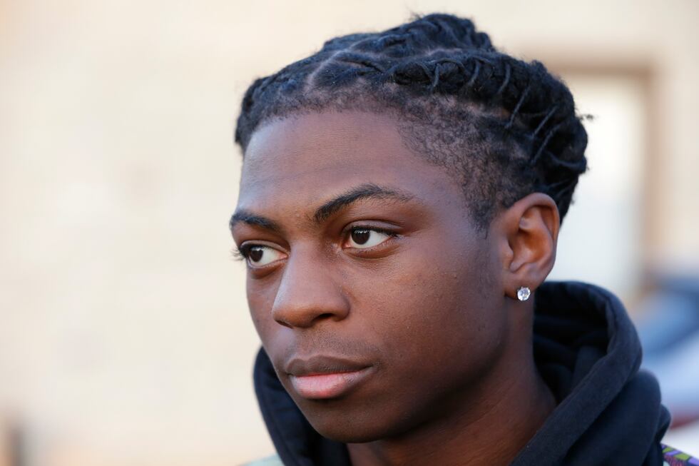 Darryl George, a 17-year-old junior, before walking across the street to go into Barbers Hill...