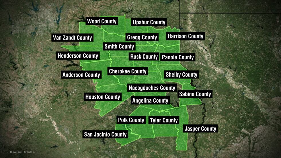 ETX counties including Cherokee, Gregg, Rusk part of FEMA’s expanded ETX counties including Cherokee, Gregg, Rusk part of FEMA’s expanded