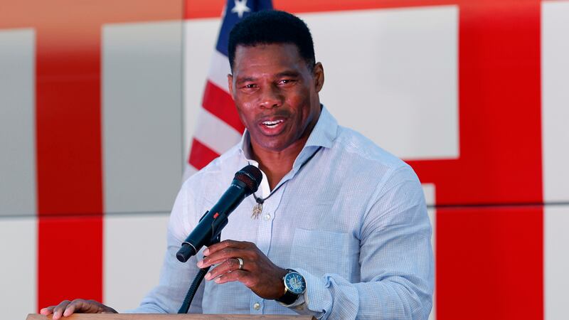 FILE - Herschel Walker, the Republican candidate for U.S. Senate in Georgia, speaks during a...