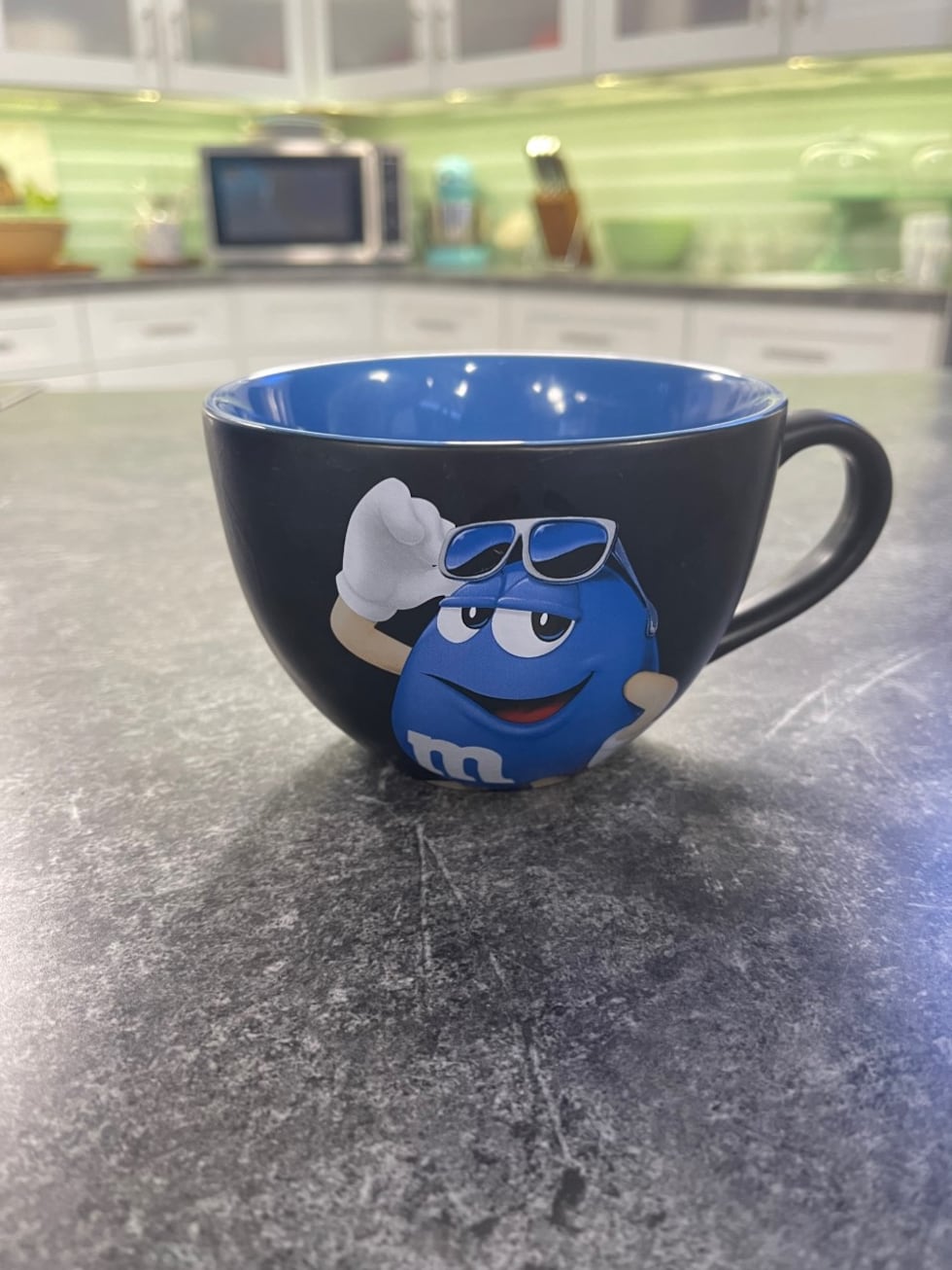 This M&M jumbo mug has a cool vibe.