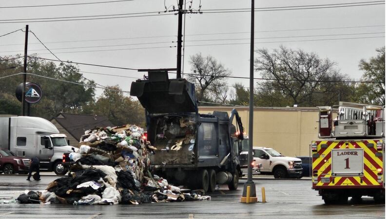 A trash truck caught fire in Tyler near the intersection of Beckham Avenue and Fifth Street.