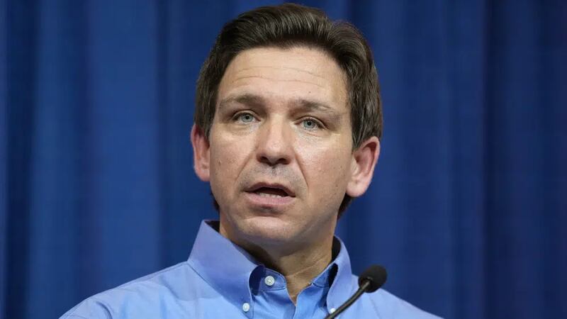 File photo of DeSantis speaking during a fundraising picnic in Sioux Center, Iowa.