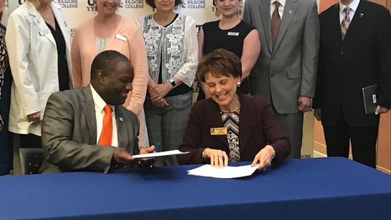 UT Tyler and Kilgore College on Friday, July 19, 2019, entered an agreement to improve...