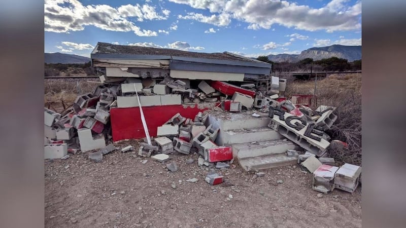 The 'Tiny Target,' a mysterious roadside attraction in rural West Texas was demolished by the...