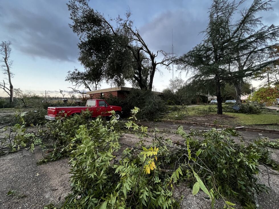 Hughes Springs City Hall damaged after Friday night storms.