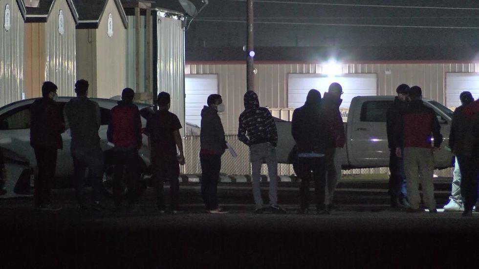 Several buses of migrants arrived at a holding facility in Midland County overnight.