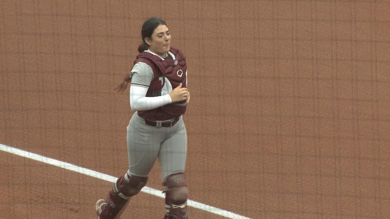 Aggie Softball Catcher Haley Lee is introduced ahead of Texas A&M's game with Abilene...