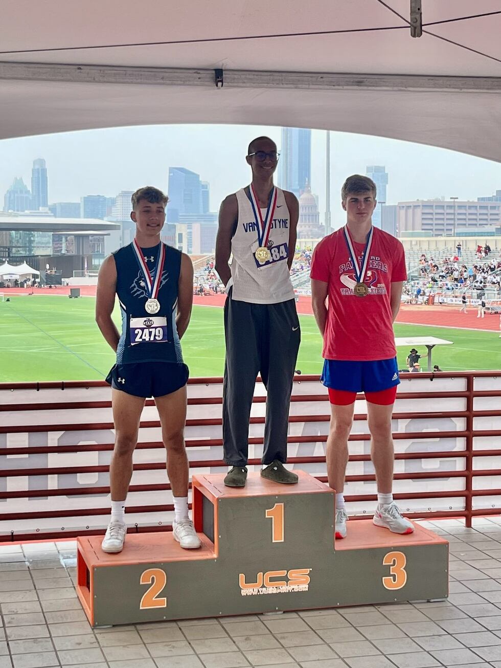 Garrett Nuckolls of Bullard places third in high jump.