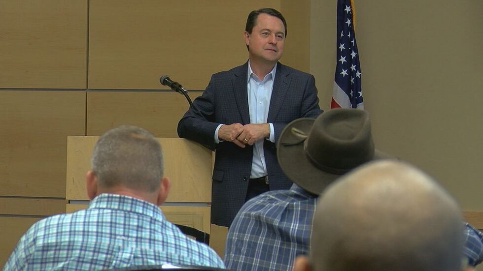 Todd Staples speaks at a meeting of the East Texas Gas Producers Association in Carthage.