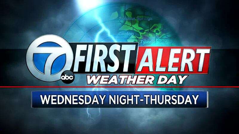 First Alert Weather Day For Very Late Wednesday Night/Thursday for Laura's Impacts.
